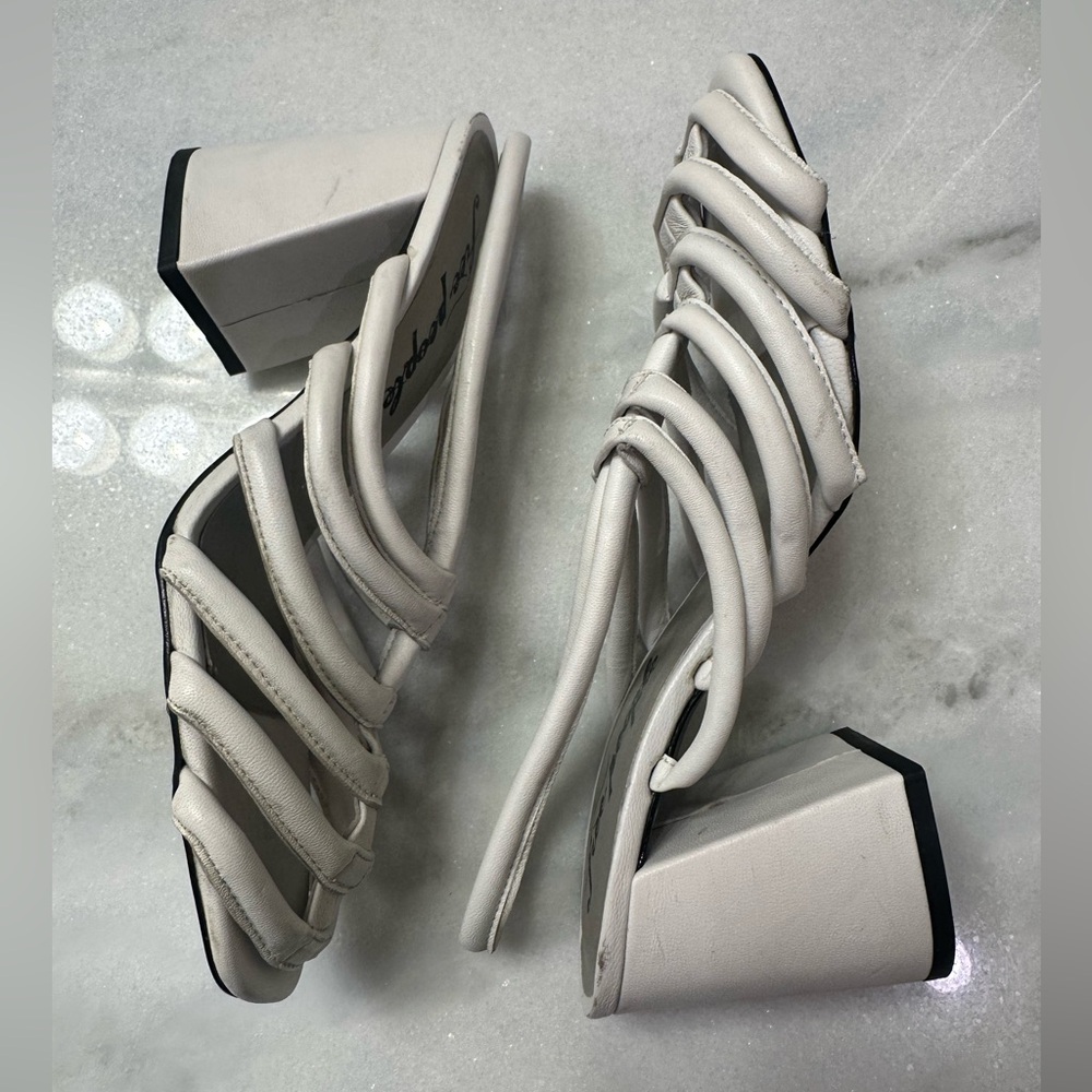 Free People White Strappy block Heels Collection Colette Cinched sandal 8 - Picture 5 of 9